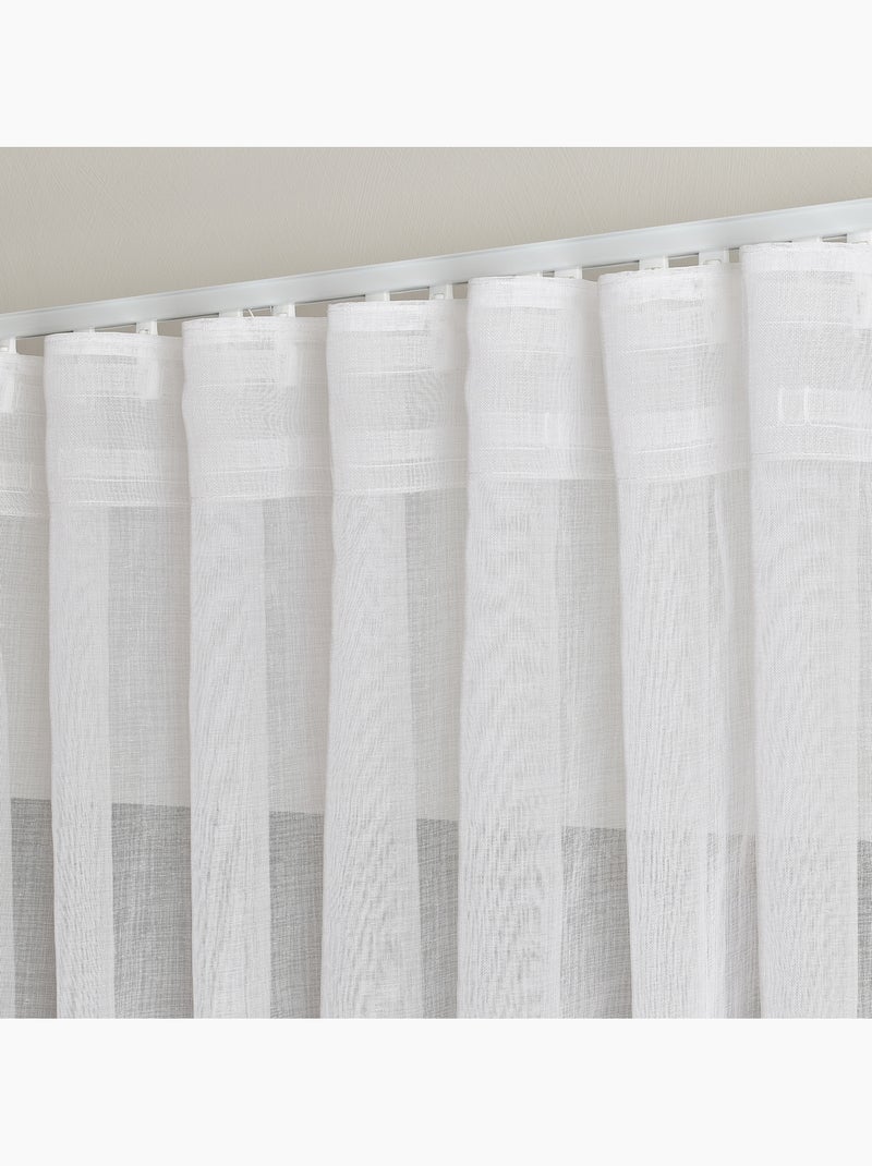 Kit de calha ajustável com cortina difusora com pregas onduladas Branco - Kiabi