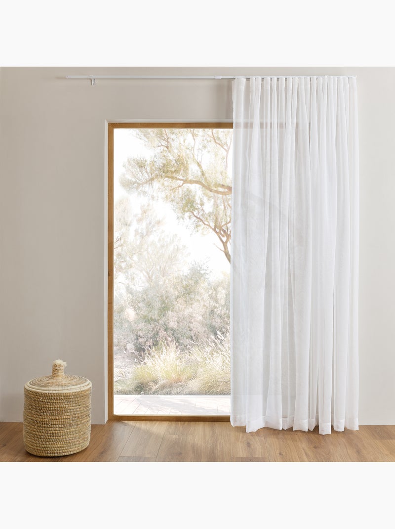 Kit de calha ajustável com cortina difusora com pregas onduladas Branco - Kiabi