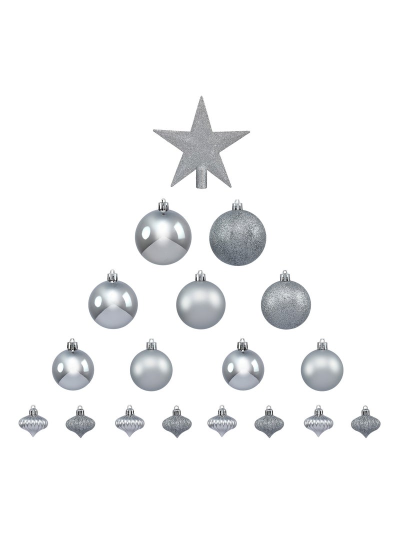 Kit de decoração para árvore de natal Prata - Kiabi