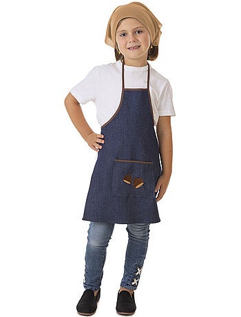 Kit de Fantasia de Vendedor de Castanhas (Jeans): Avental e Lenço