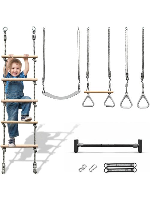 Kit de ginástica 5 em 1 hypermotion para crianças com escada, balanço e barra de tração - Kiabi