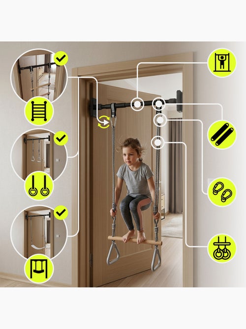 Kit de ginástica 5 em 1 hypermotion para crianças com escada, balanço e barra de tração - Kiabi
