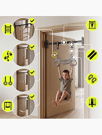 Kit de ginástica 6 em 1 hypermotion com escada, baloiço, trapézio e corda de escalada