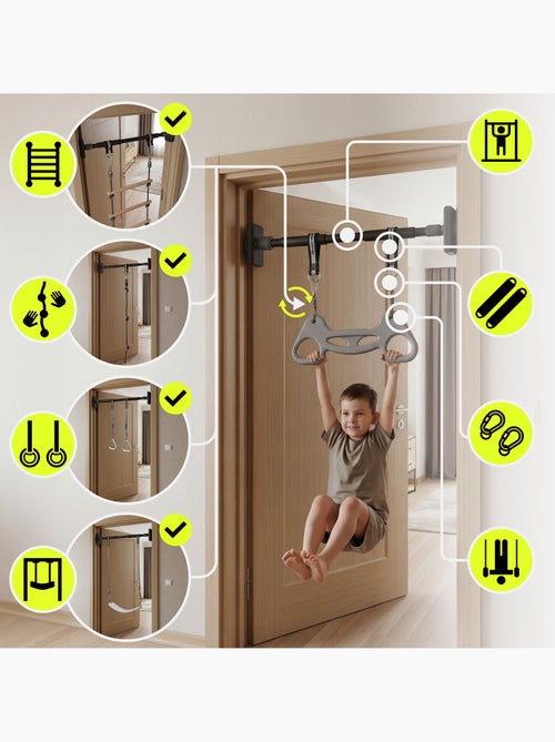 Kit de ginástica 6 em 1 hypermotion com escada, baloiço, trapézio e corda de escalada - Kiabi