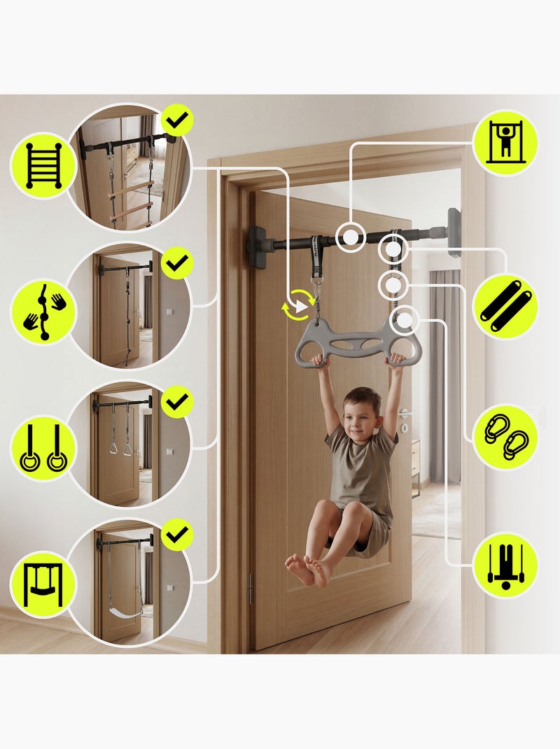 Kit de ginástica 6 em 1 hypermotion com escada, baloiço, trapézio e corda de escalada Bege - Kiabi