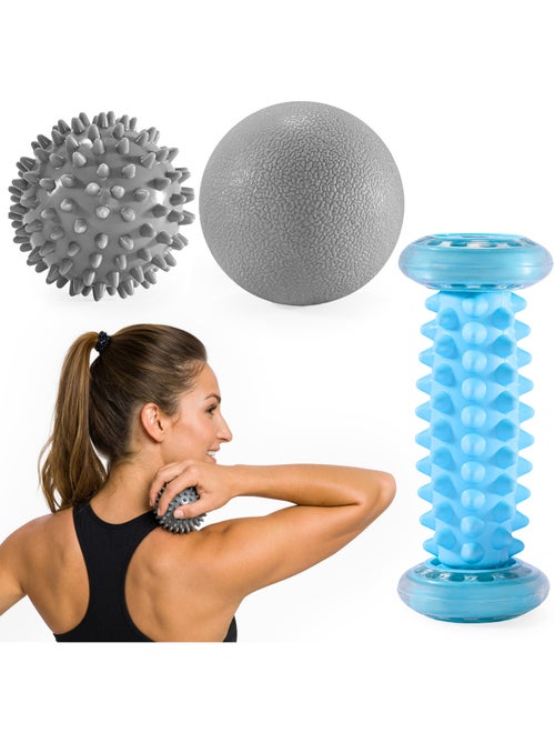 Kit de massagem 3 em 1 hypermotion para relaxamento e recuperação muscular - Kiabi Kit de massagem 3 em 1 hypermotion para relaxamento e recuperação muscular - Kiabi