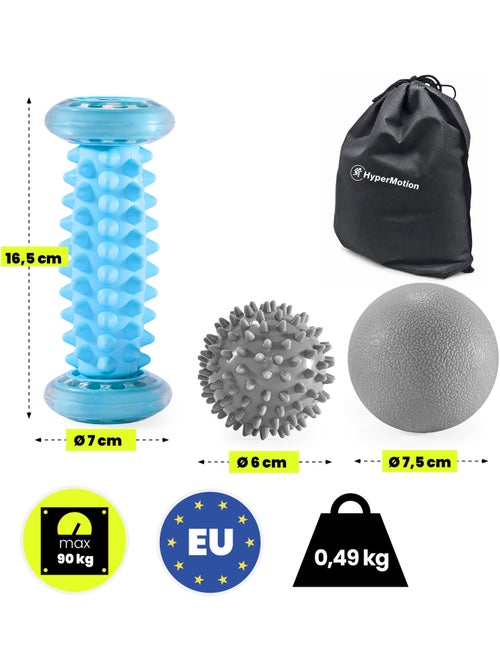 Kit de massagem 3 em 1 hypermotion para relaxamento e recuperação muscular - Kiabi Kit de massagem 3 em 1 hypermotion para relaxamento e recuperação muscular - Kiabi
