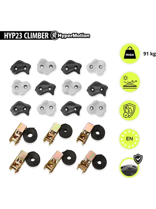 Kit hypermotion para escalada em árvores com 18 peças e pegas de escalada - Kiabi