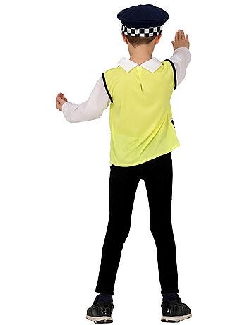 Kit ou uniforme policial: colete, chapéu e camisa.