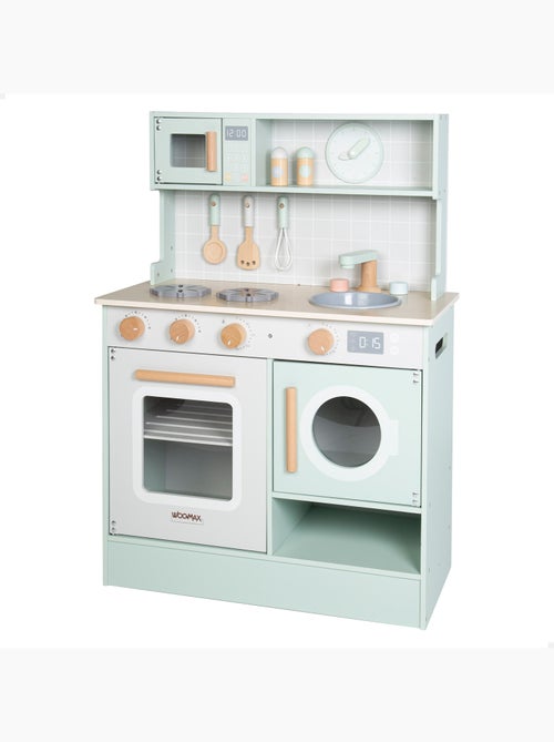Kitchenette de madeira c/elementos interativos e acessórios WOOMAX - Kiabi Kitchenette de madeira c/elementos interativos e acessórios WOOMAX - Kiabi