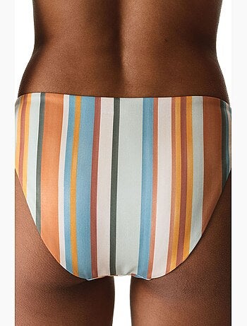 Kourtney minimal biquíni tanga de cintura média às riscas penti