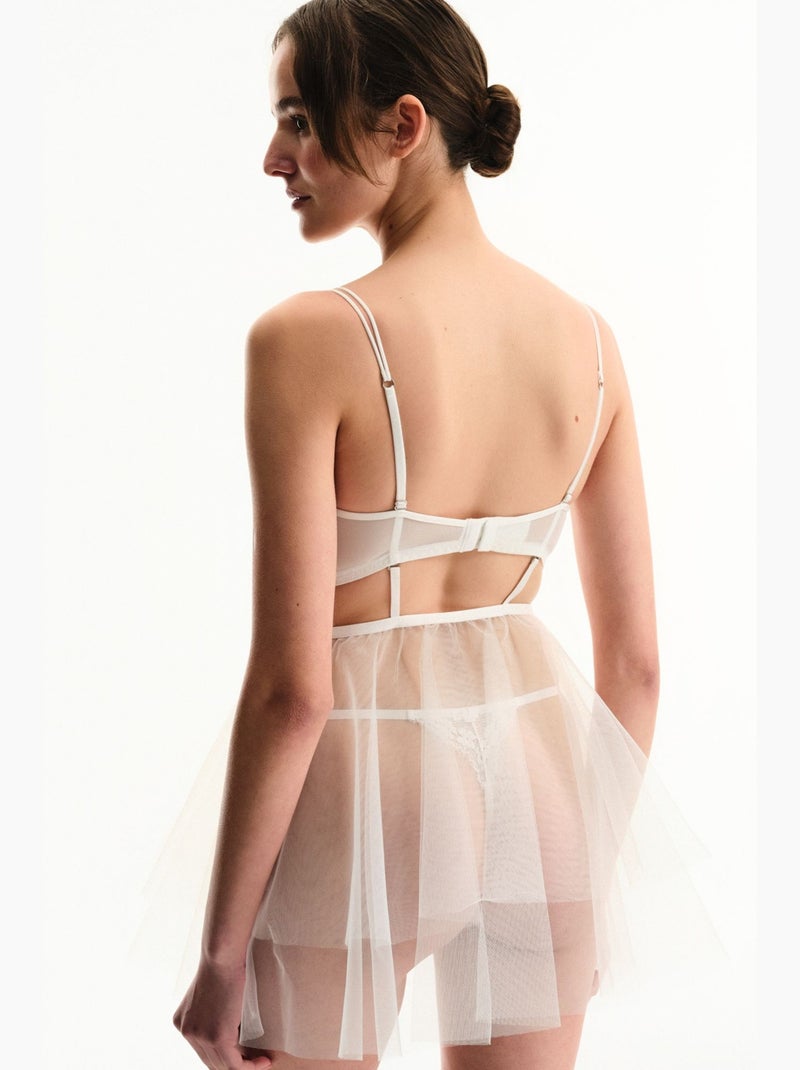 Kırık babydoll com saia removível penti Branco sujo - Kiabi