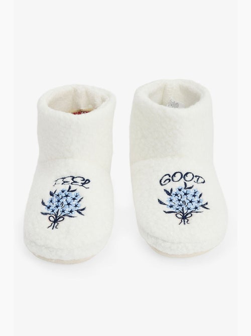 Kırık feel good pantufas de casa bordadas com slogan penti - Kiabi Kırık feel good pantufas de casa bordadas com slogan penti - Kiabi