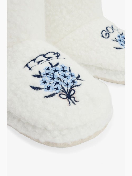 Kırık feel good pantufas de casa bordadas com slogan penti - Kiabi Kırık feel good pantufas de casa bordadas com slogan penti - Kiabi