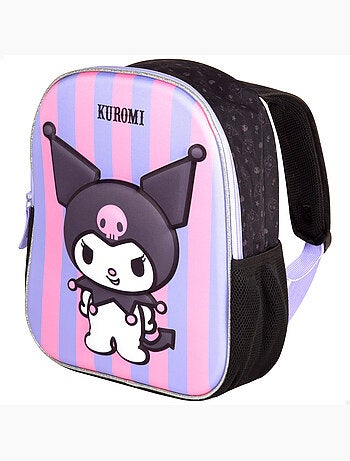 Kuromi mochila pré-escolar 3d 25x10x32 cm + 3 anos
