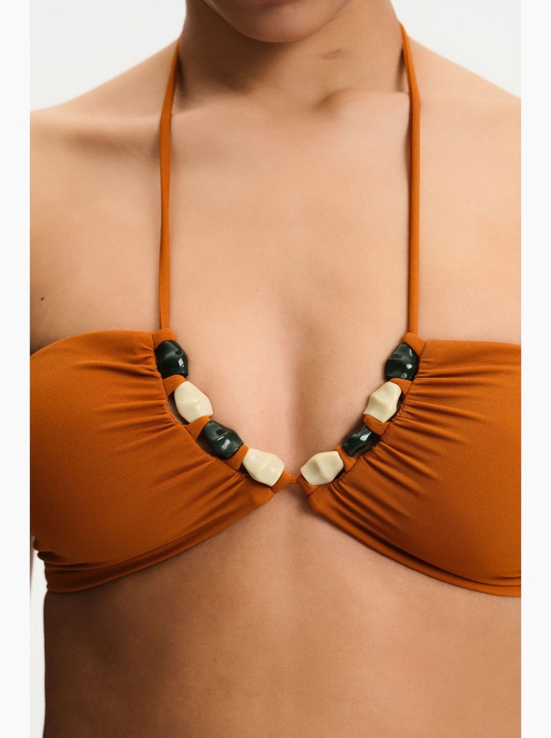Kya top de biquíni bandeau penti Greige - Kiabi
