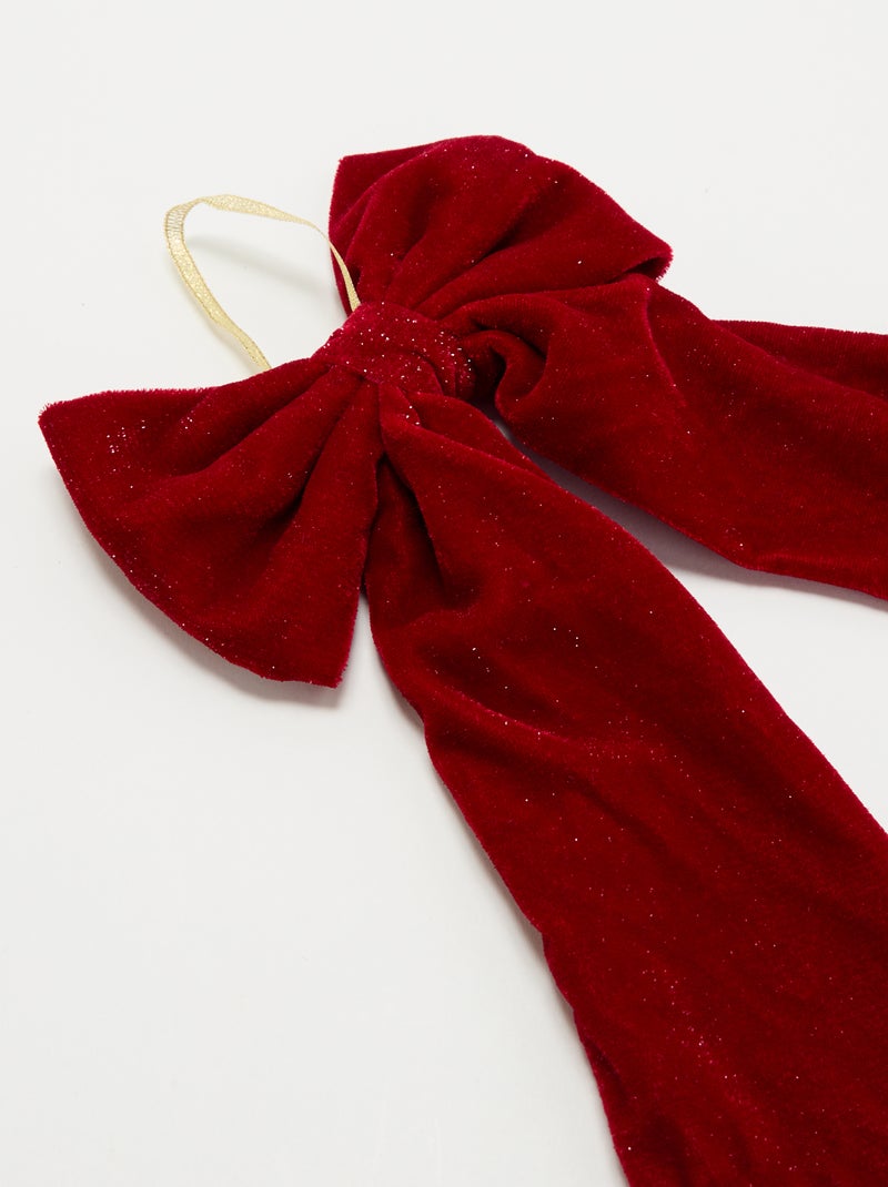 Laço de Natal com brilhantes em tecido Vermelho - Kiabi