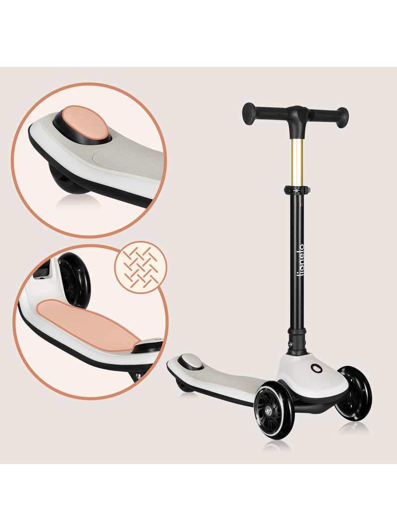 Language Patinete infantil LIONELO Mey com capacete – 3 rodas com luzes – altura ajustável Bege - Kiabi