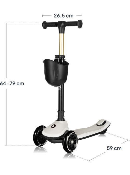 Language Patinete infantil LIONELO Mey com capacete – 3 rodas com luzes – altura ajustável - Kiabi