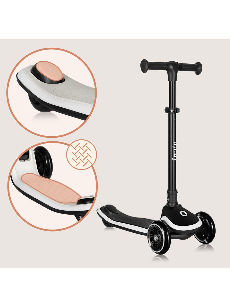 Language Patinete infantil LIONELO Mey com capacete – 3 rodas com luzes – altura ajustável Preto - Kiabi