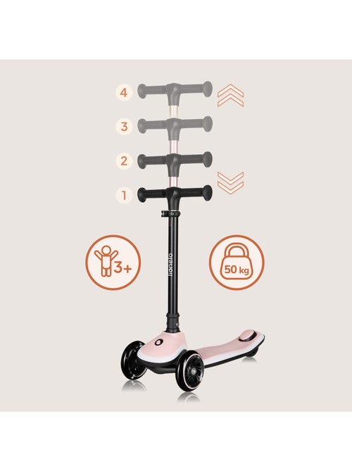 Language Patinete infantil LIONELO Mey com capacete – 3 rodas com luzes – altura ajustável - Kiabi