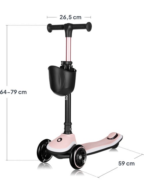 Language Patinete infantil LIONELO Mey com capacete – 3 rodas com luzes – altura ajustável - Kiabi