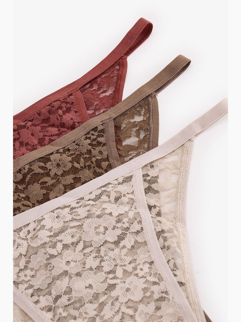 Leaf cueca brasileira em renda penti Vermelho - Kiabi