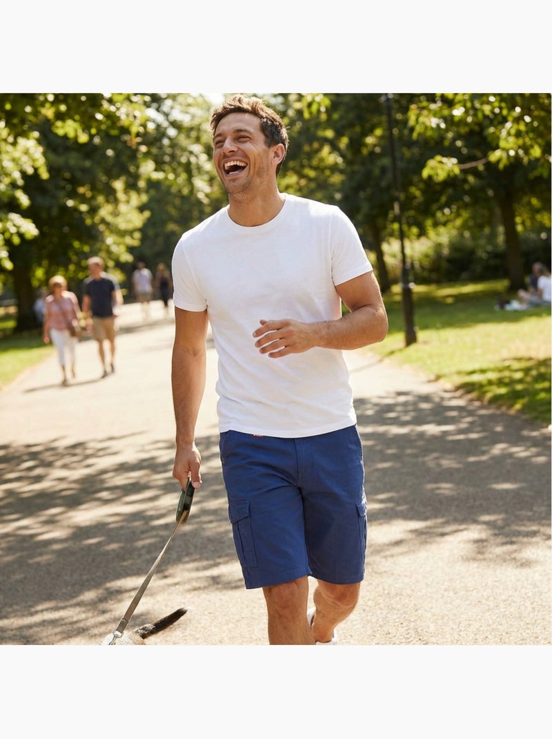 Lee Cooper - Bermuda chino cargo  homem Azul - Kiabi