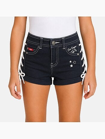 Lee Cooper - Calção de ganga menina com detalhe entrançado