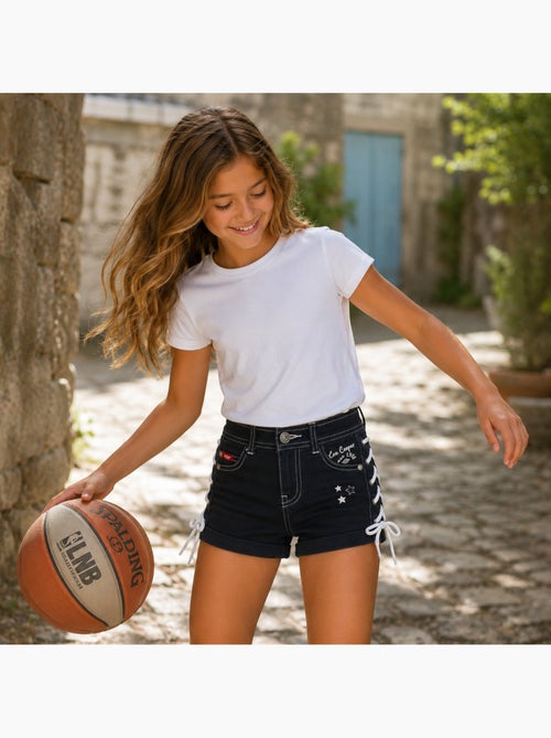 Lee Cooper - Calção de ganga menina com detalhe entrançado - Kiabi