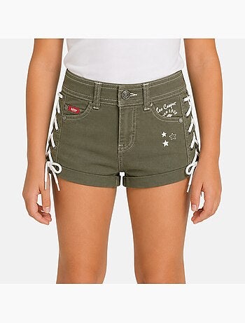 Lee Cooper - Calção de ganga menina com detalhe entrançado
