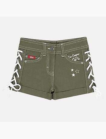 Lee Cooper - Calção de ganga menina com detalhe entrançado