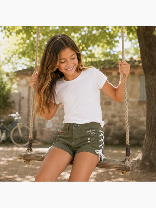 Lee Cooper - Calção de ganga menina com detalhe entrançado - Kiabi