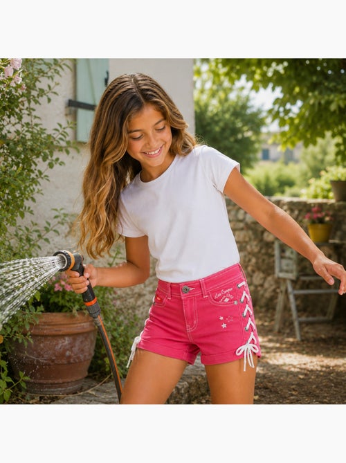 Lee Cooper - Calção de ganga menina com detalhe entrançado - Kiabi