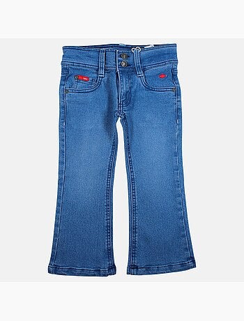 Lee cooper - calças de ganga de corte largo, cintura alta com botões