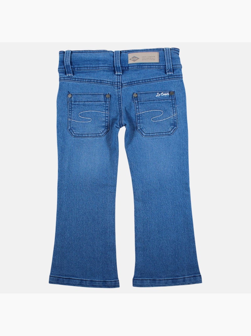 Lee cooper - calças de ganga de corte largo, cintura alta com botões Azul-jeans - Kiabi