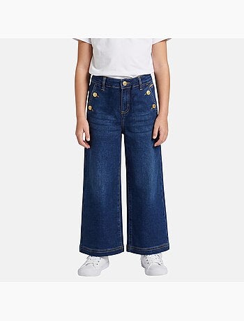 Lee cooper - calças de ganga de corte largo, cintura alta com botões