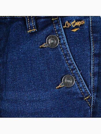 Lee cooper - calças de ganga de corte largo, cintura alta com botões