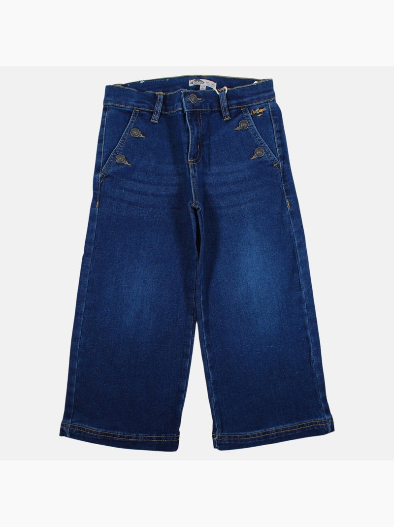 Lee cooper - calças de ganga de corte largo, cintura alta com botões Azul - Kiabi