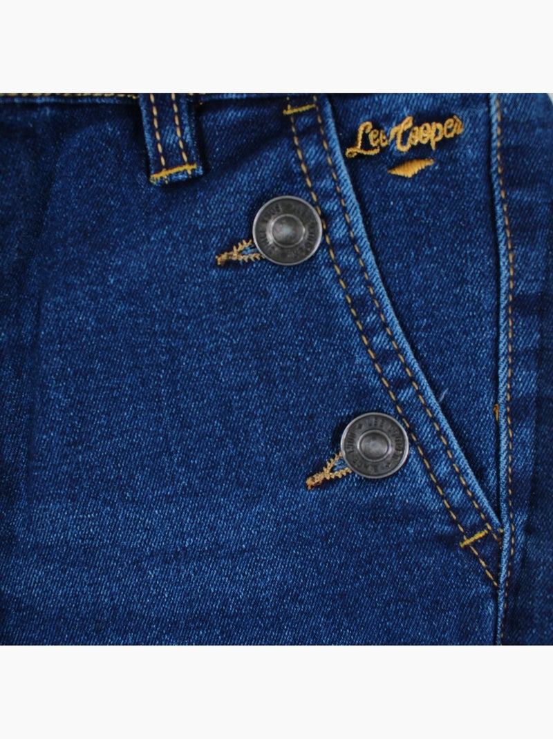 Lee cooper - calças de ganga de corte largo, cintura alta com botões Azul - Kiabi