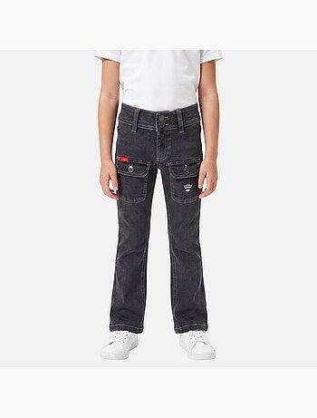 Lee cooper - calças de ganga de corte largo, cintura alta com botões