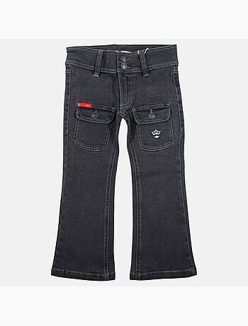 Lee cooper - calças de ganga de corte largo, cintura alta com botões