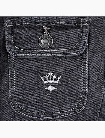 Lee cooper - calças de ganga de corte largo, cintura alta com botões