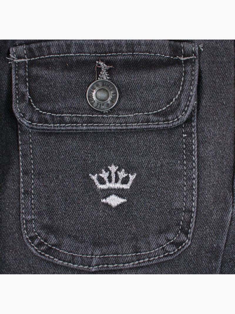 Lee cooper - calças de ganga de corte largo, cintura alta com botões Cinza - Kiabi