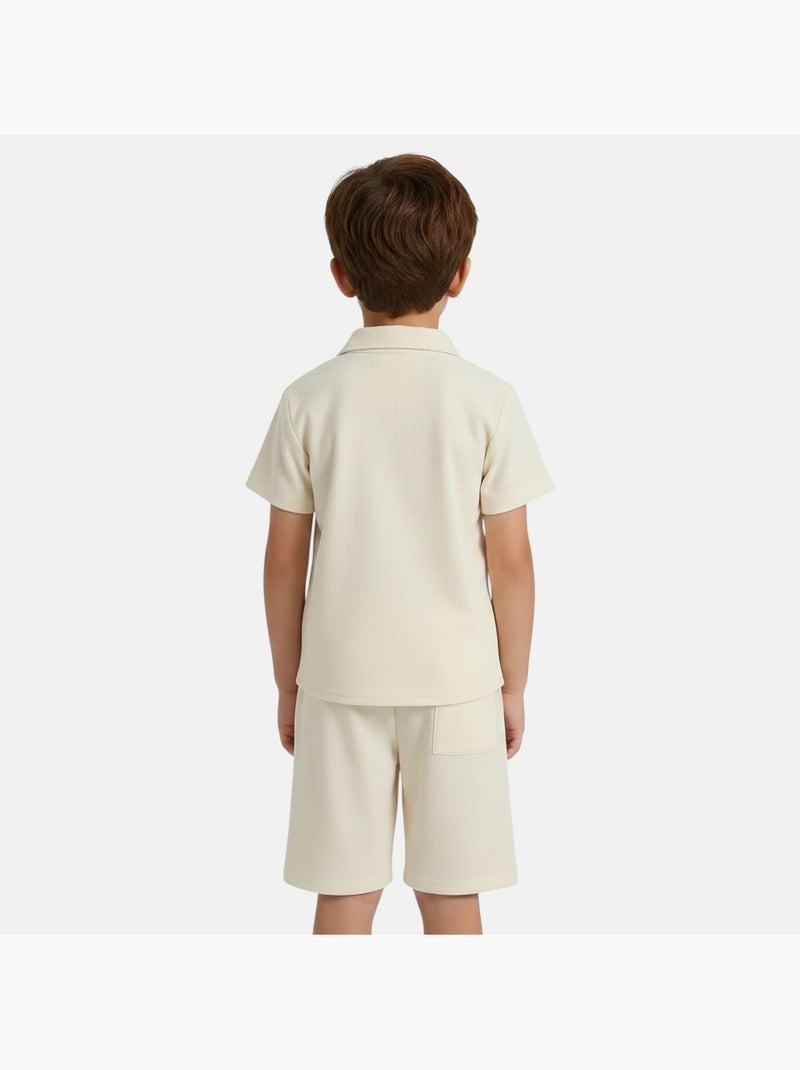 Lee Cooper - Camisa de manga curta e shorts combinando Ecru - Kiabi