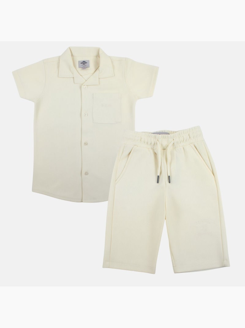 Lee Cooper - Camisa de manga curta e shorts combinando Ecru - Kiabi