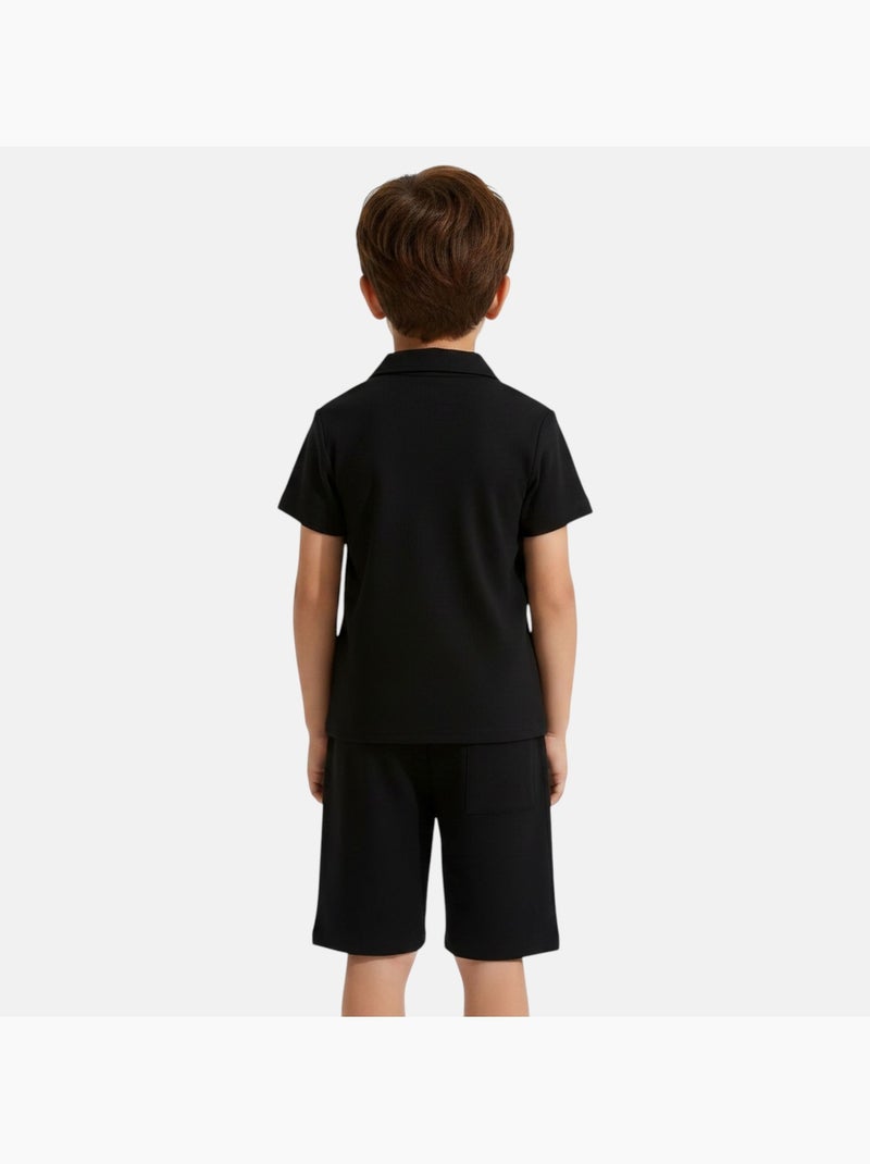 Lee Cooper - Camisa de manga curta e shorts combinando Preto - Kiabi