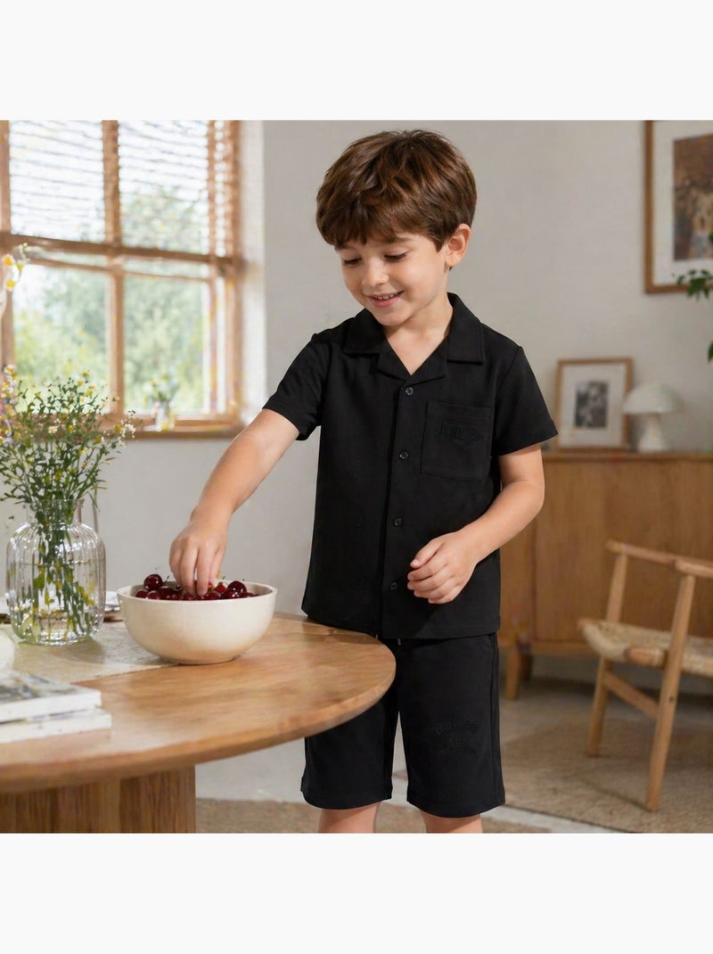 Lee Cooper - Camisa de manga curta e shorts combinando Preto - Kiabi