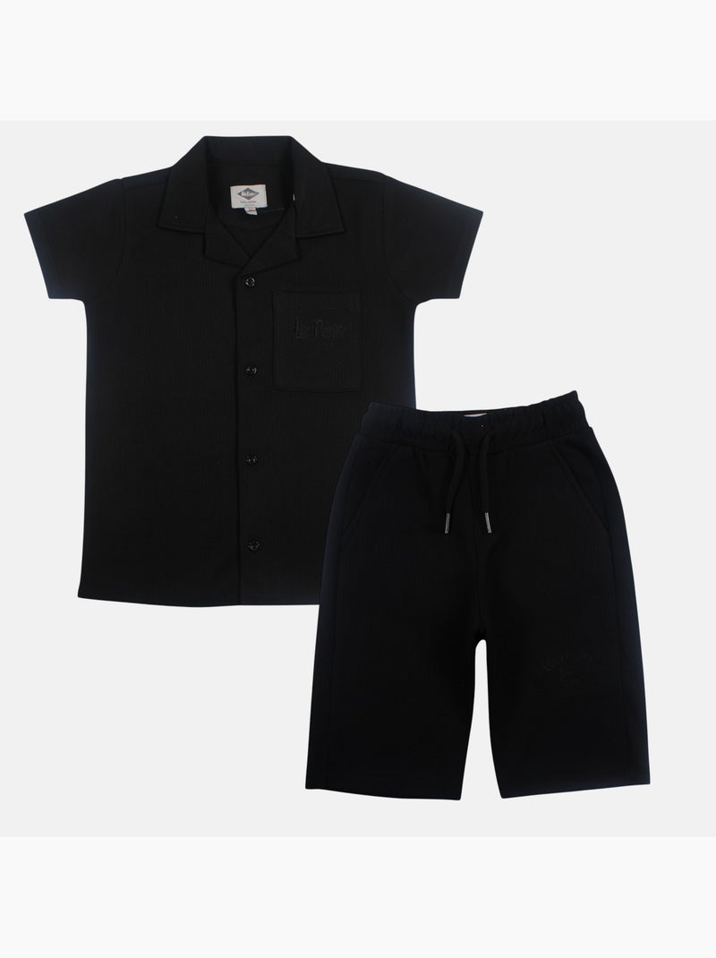 Lee Cooper - Camisa de manga curta e shorts combinando Preto - Kiabi