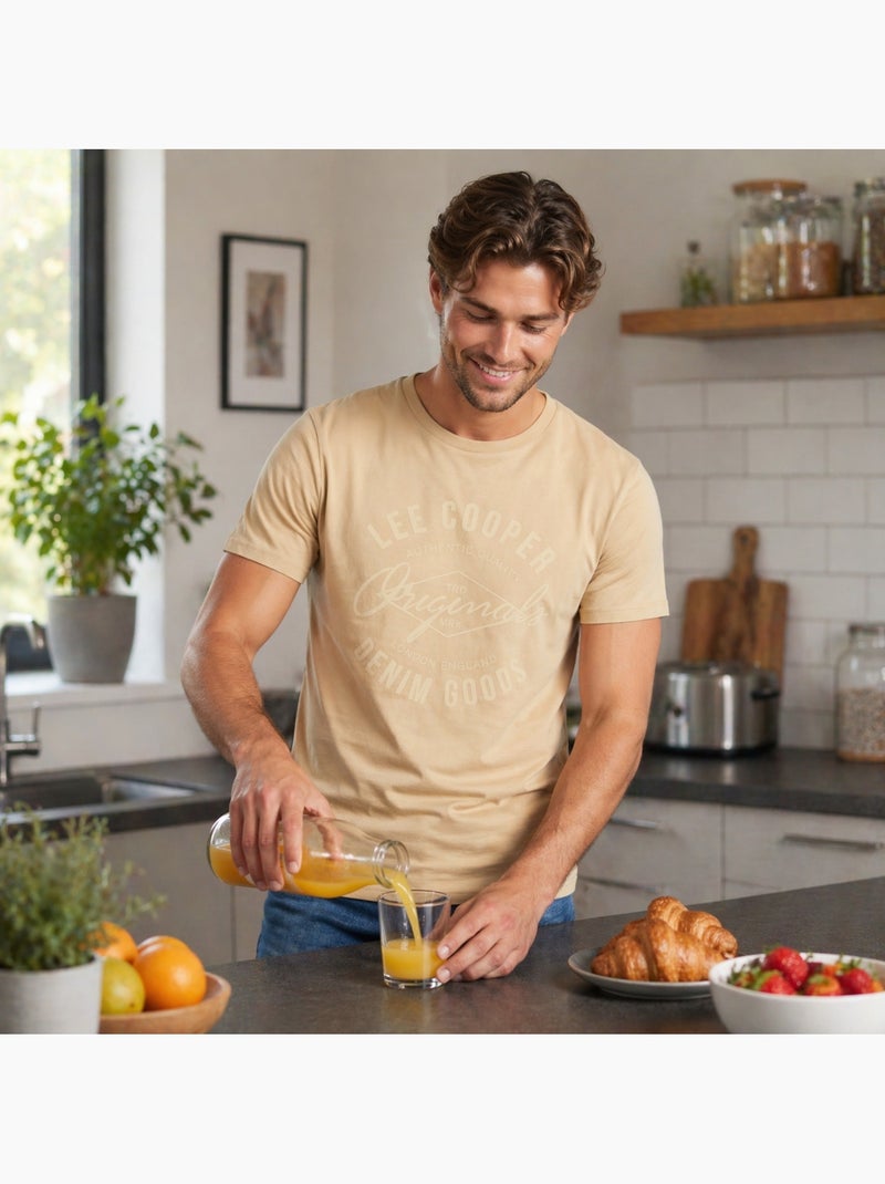 Lee Cooper - Camiseta masculina LEE COOPER de manga curta Bege - Kiabi